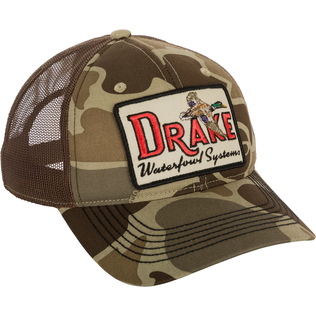 Drake Square Patch Foam Front Ball Cap - Old School Timber