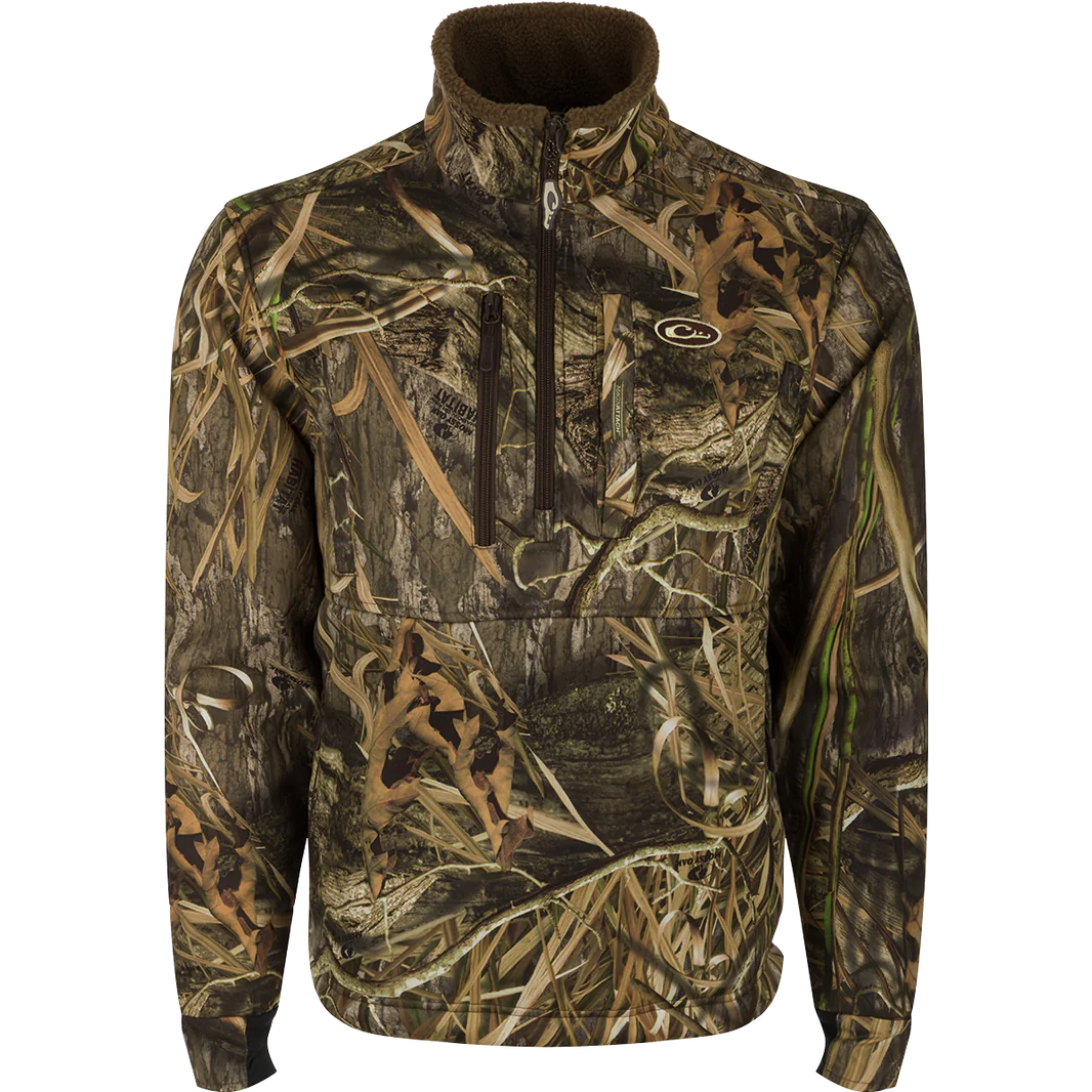 Drake Waterfowl MST Hole Shot Windproof Eqwader Quarter Zip Jacket - Shadowgrass Habitat