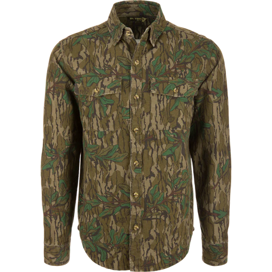 Ol' Tom Men's Throwback 80 Button Down Field Shirt - Greenleaf Camo