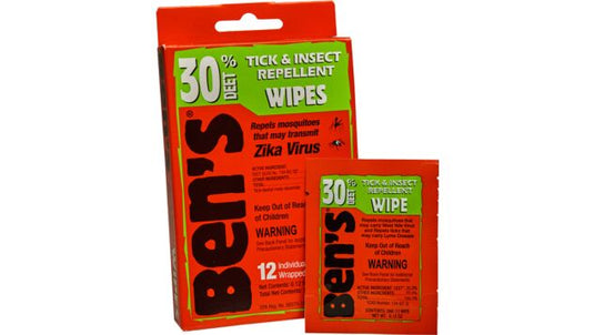 ARB BEN'S 30 INSECT REPELLENT 30% DEET WIPES 12 WIPES PERBOX