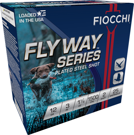 Fiocchi Flyway Series 12ga - 3" - 1 1/8oz - 1500fps - 2 Shot - 25rd Box