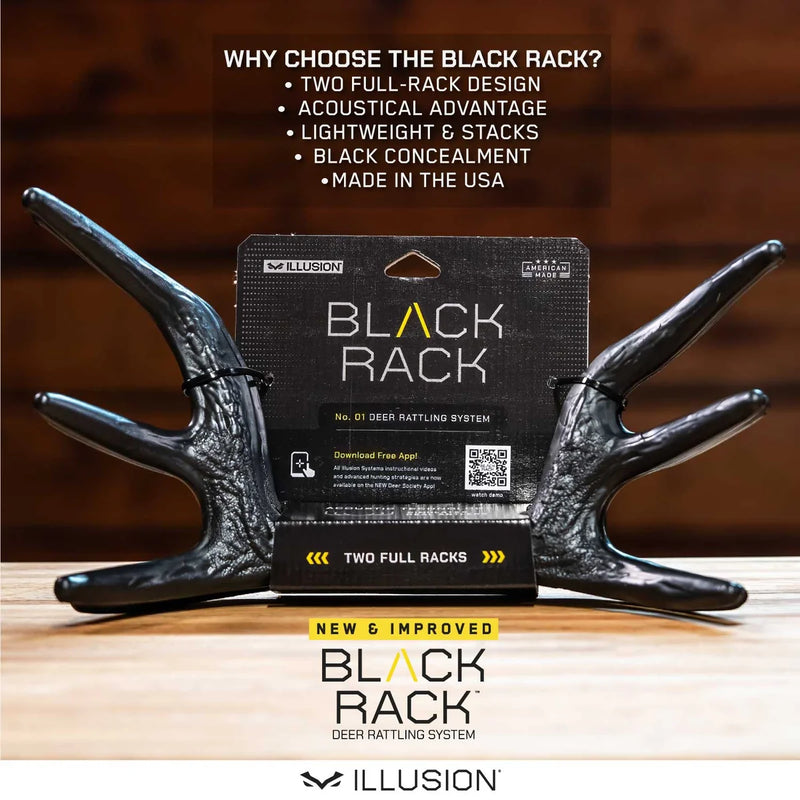 Load image into Gallery viewer, Illusion Outdoors Black Rack Rattling System — Rattle Antlers for Deer Hunting
