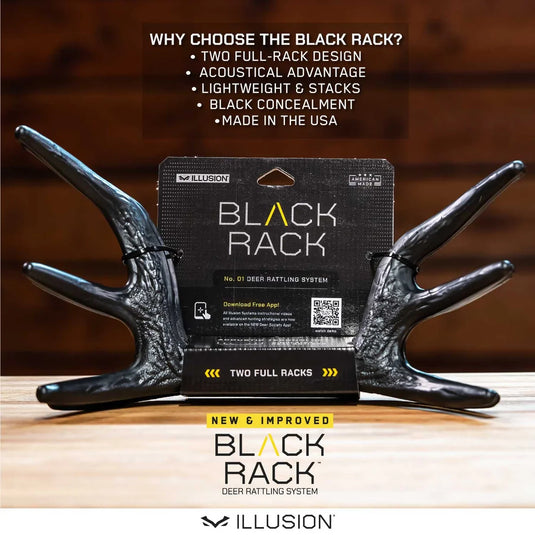 Illusion Outdoors Black Rack Rattling System — Rattle Antlers for Deer Hunting