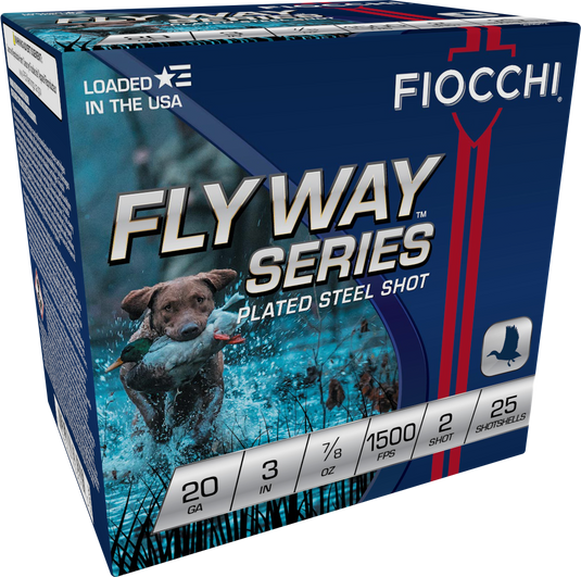 Fiocchi Flyway Series Steel Shot - 20ga - 3" - 7/8oz - 1500fps - 2 shot - 25rd Box