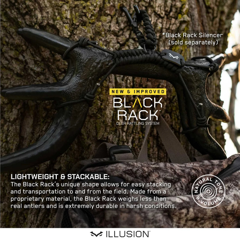 Load image into Gallery viewer, Illusion Outdoors Black Rack Rattling System — Rattle Antlers for Deer Hunting
