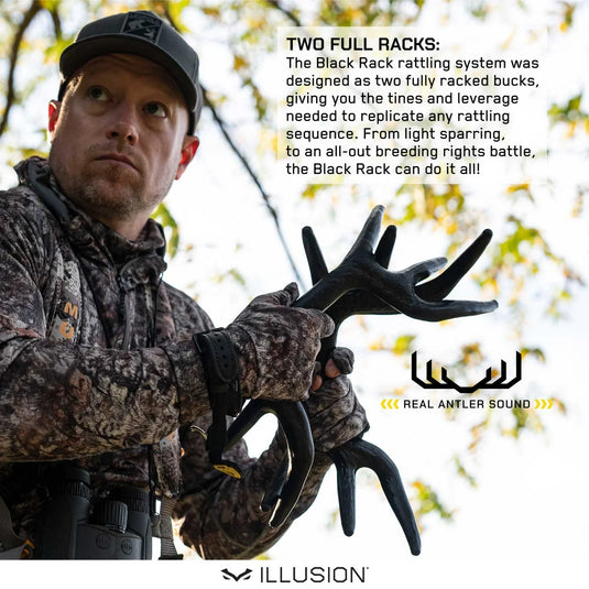 Illusion Outdoors Black Rack Rattling System — Rattle Antlers for Deer Hunting