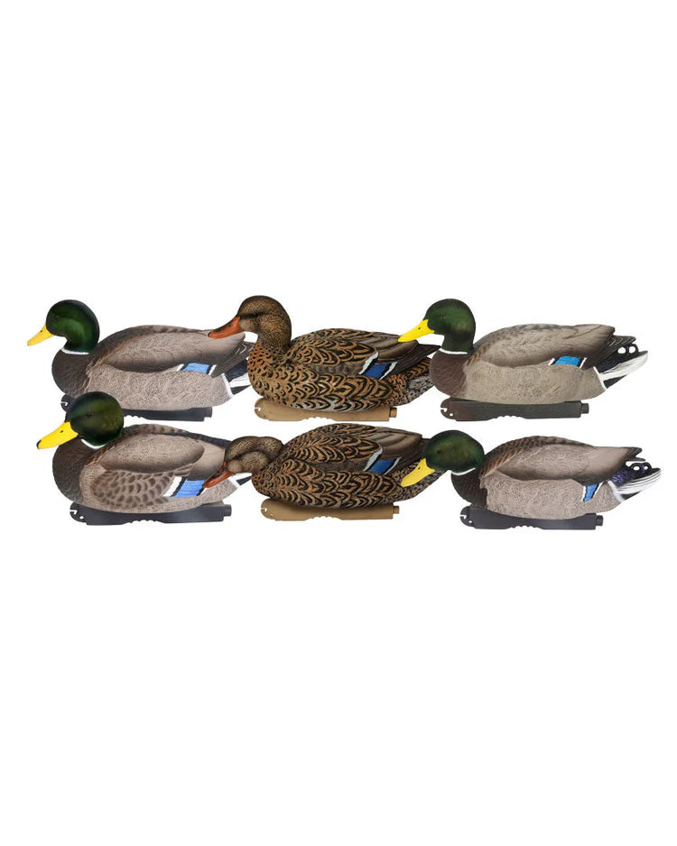 Load image into Gallery viewer, Set of six duck decoys on a white background
