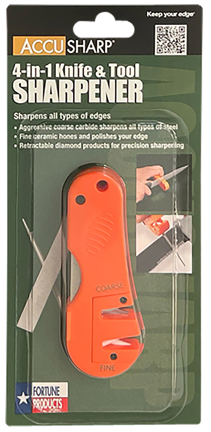 Load image into Gallery viewer, AccuSharp 028C 4-in-1 Sharpener Hand Held Coarse Tungsten Sharpener Orange
