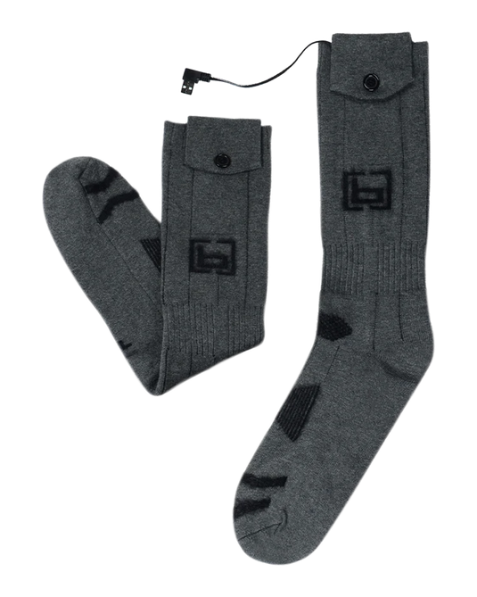 Banded HEAT Wool Sock - Gray