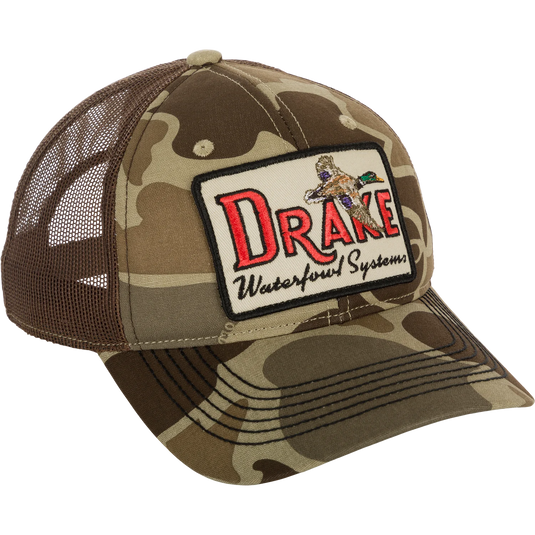 Drake Square Patch Foam Front Ball Cap - Old School Timber