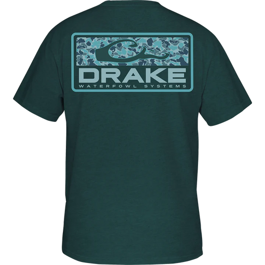 Drake Old School Bar T-Shirt - Green Blue Slate Heather