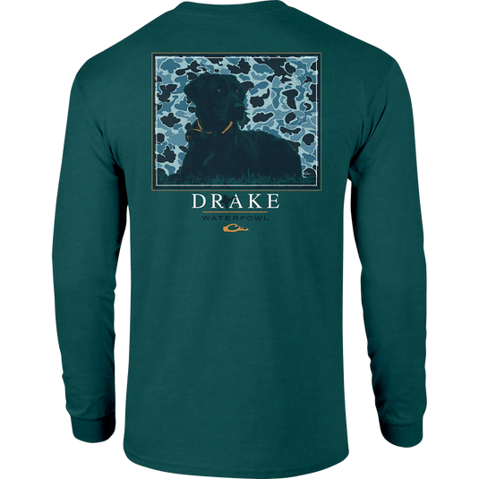 Drake Old School Square Long Sleeve T-Shirt - Green Blue Slate Heather