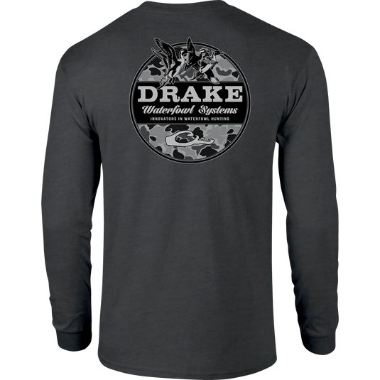 Drake Old School Circle Long Sleeve T-Shirt - Charcoal Heather