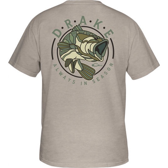 Drake Retro Bass T-Shirt - Cobblestone Light Heather