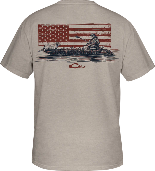 Drake Kayak Flag T-Shirt - Cobblestone Light Heather