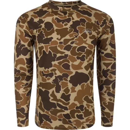 Drake Waterfowl Youth EST Camo Performance Long Sleeve Crew