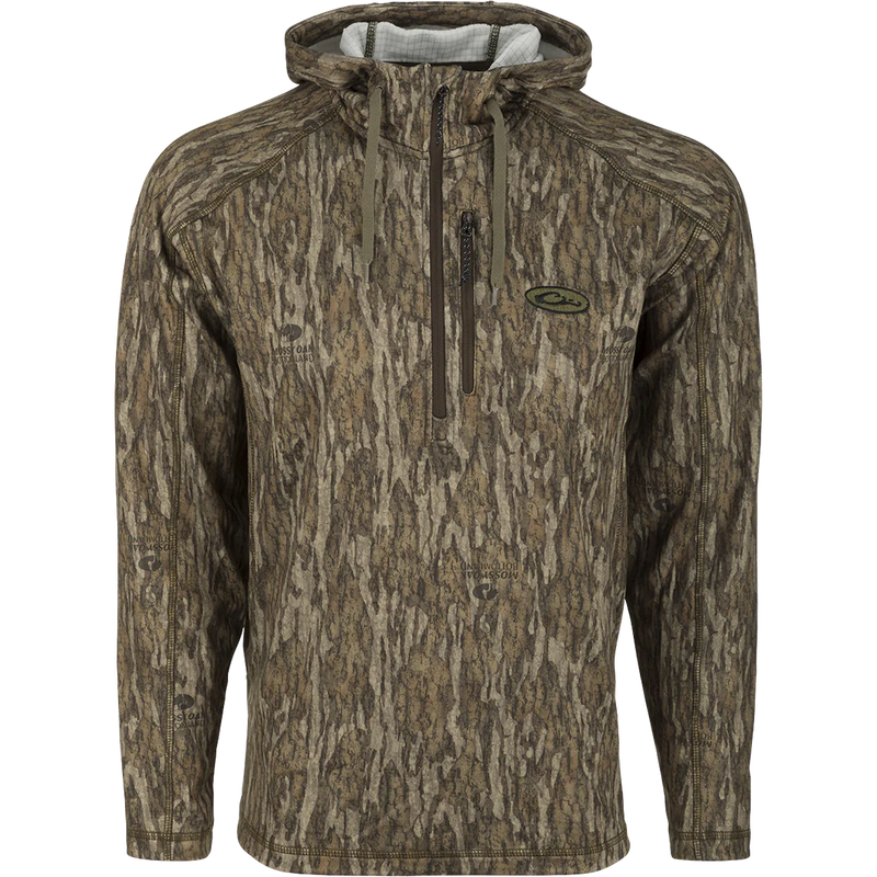 Load image into Gallery viewer, Drake Waterfowl MST Breathelite Quarter Zip Camo Hooded Base Layer
