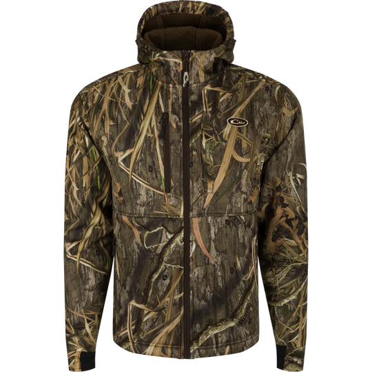 Drake Waterfowl MST Full Zip Hole Shot Hooded Windproof Eqwader Full Zip Jacket