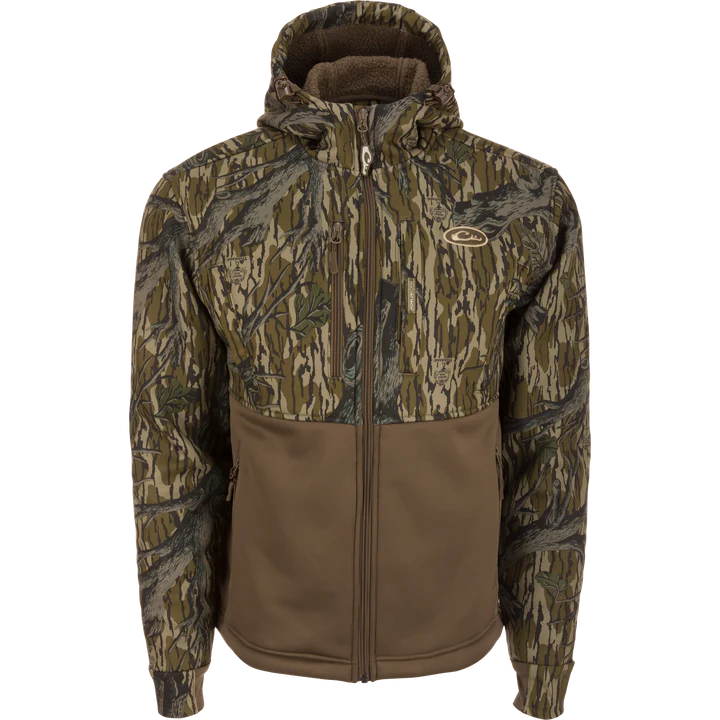 Drake Waterfowl MST Full Zip Hole Shot Hooded Windproof Eqwader Full Zip Jacket