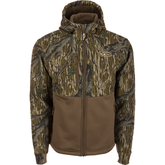 Drake Waterfowl MST Full Zip Hole Shot Hooded Windproof Eqwader Full Zip Jacket