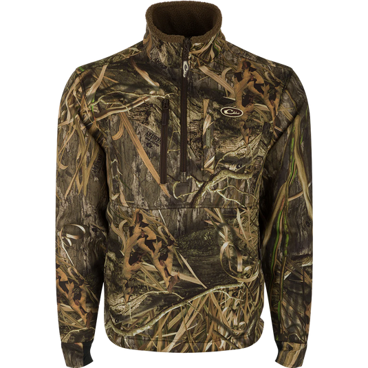 Drake Waterfowl MST Hole Shot Windproof Eqwader Quarter Zip Jacket - Shadowgrass Habitat