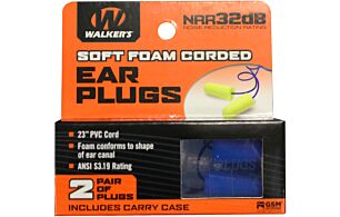 WALKERS EAR PLUGS PVC CORDED FOAM 32dB YELLOW/BLUE 2PAIR