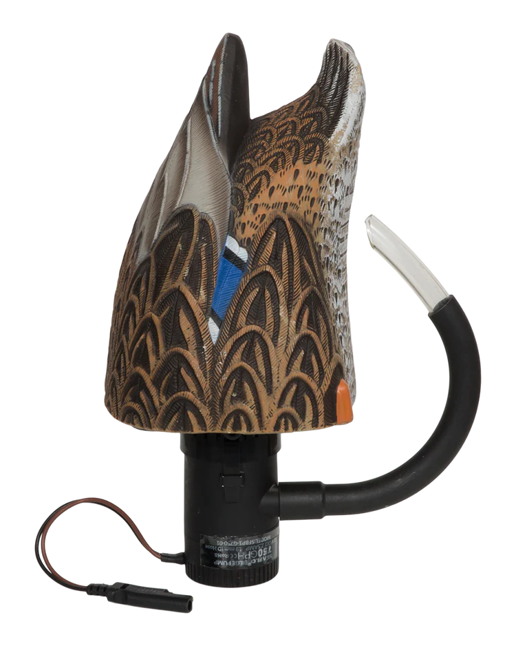 Load image into Gallery viewer, A GHG Finisher Spitter Motion Drake &amp; Hen Decoy, designed for hunting, with realistic duck detailing and a battery-powered mechanism.
