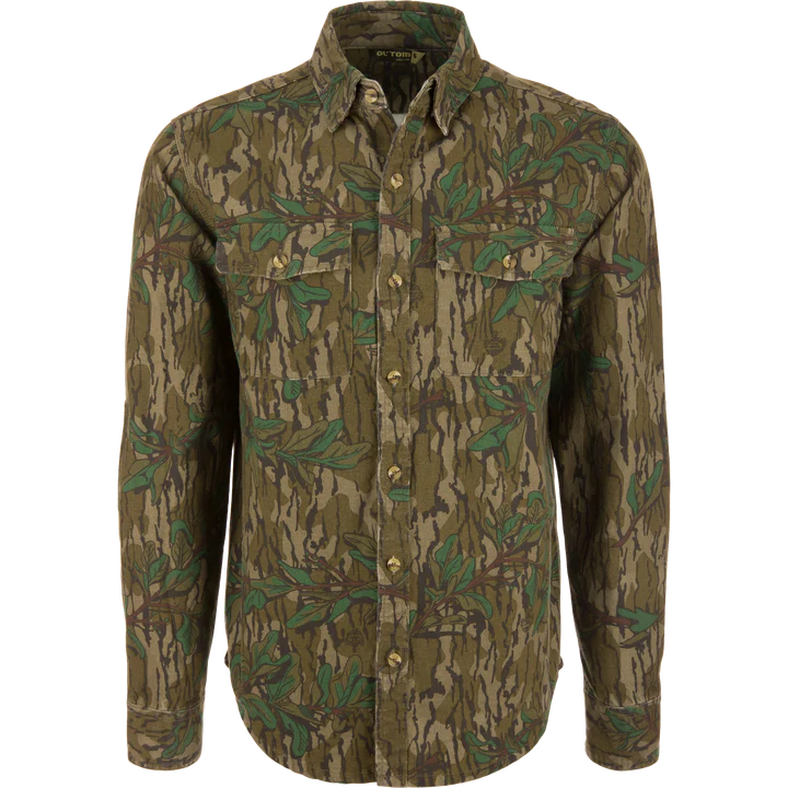 Load image into Gallery viewer, Ol' Tom Men's Throwback 80 Button Down Field Shirt - Greenleaf Camo
