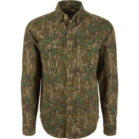 Ol' Tom Men's Throwback 80 Button Down Field Shirt - Greenleaf Camo