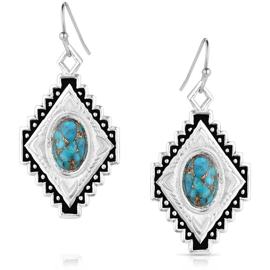 Montana Silversmiths Diamond of the West Turquoise Earrings