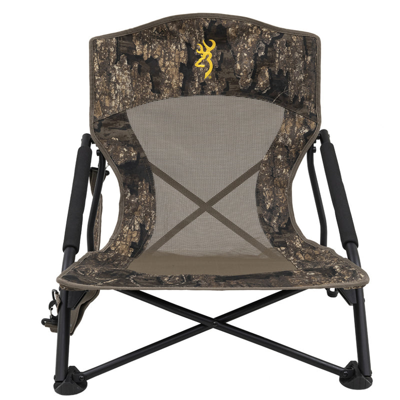 Load image into Gallery viewer, Camouflage hunting chair with a logo on a white background
