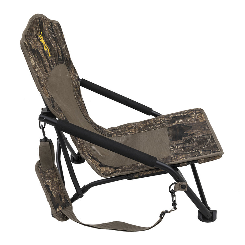 Load image into Gallery viewer, Camouflage hunting chair with a logo on a white background

